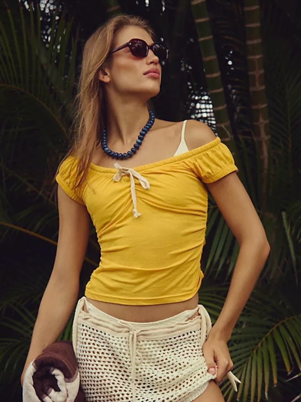 Free People Free-est Women’s Yellow Knit Top Shirt Size XS NWT
